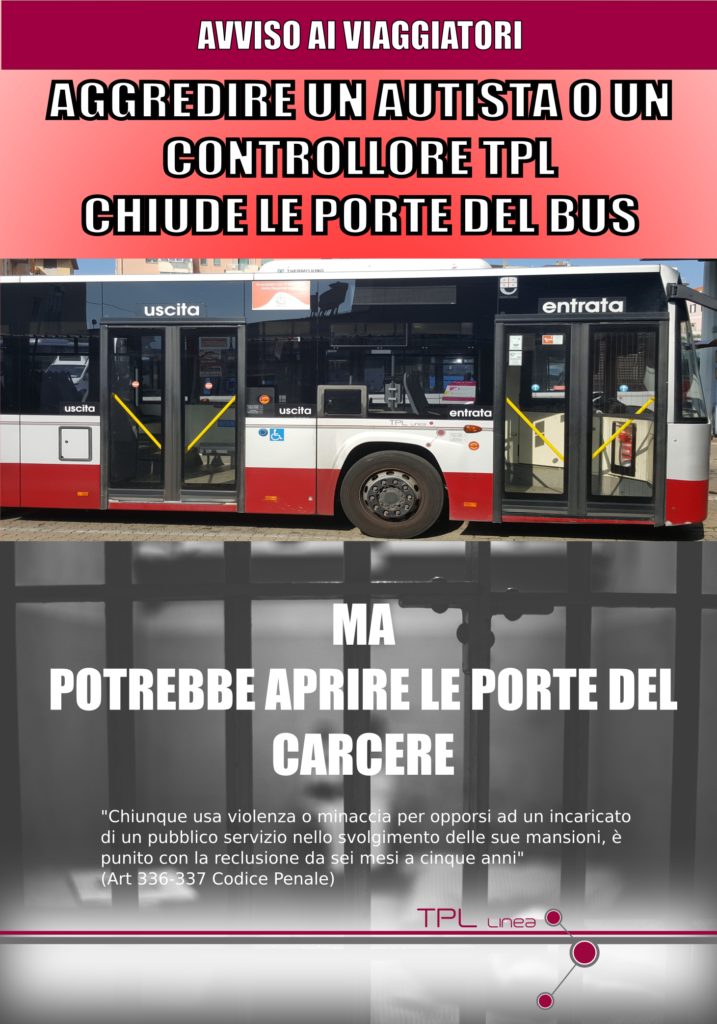 Locandina Campagna Antiaggressione su Autobus
