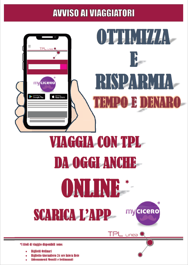 Locandina Campagna Biglietto acquistabile su piattaforma MyCicero